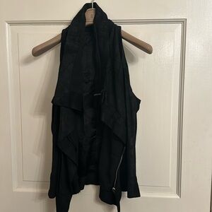 Rick Owens Black Lamb Leather Biker Vest size US 10